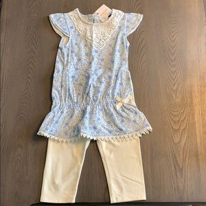 NWT SZ 4T girls tunic top with cropped leggings